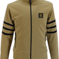 Trojan Mens Camel Brown Sleeve Stripe Zip Track Tops