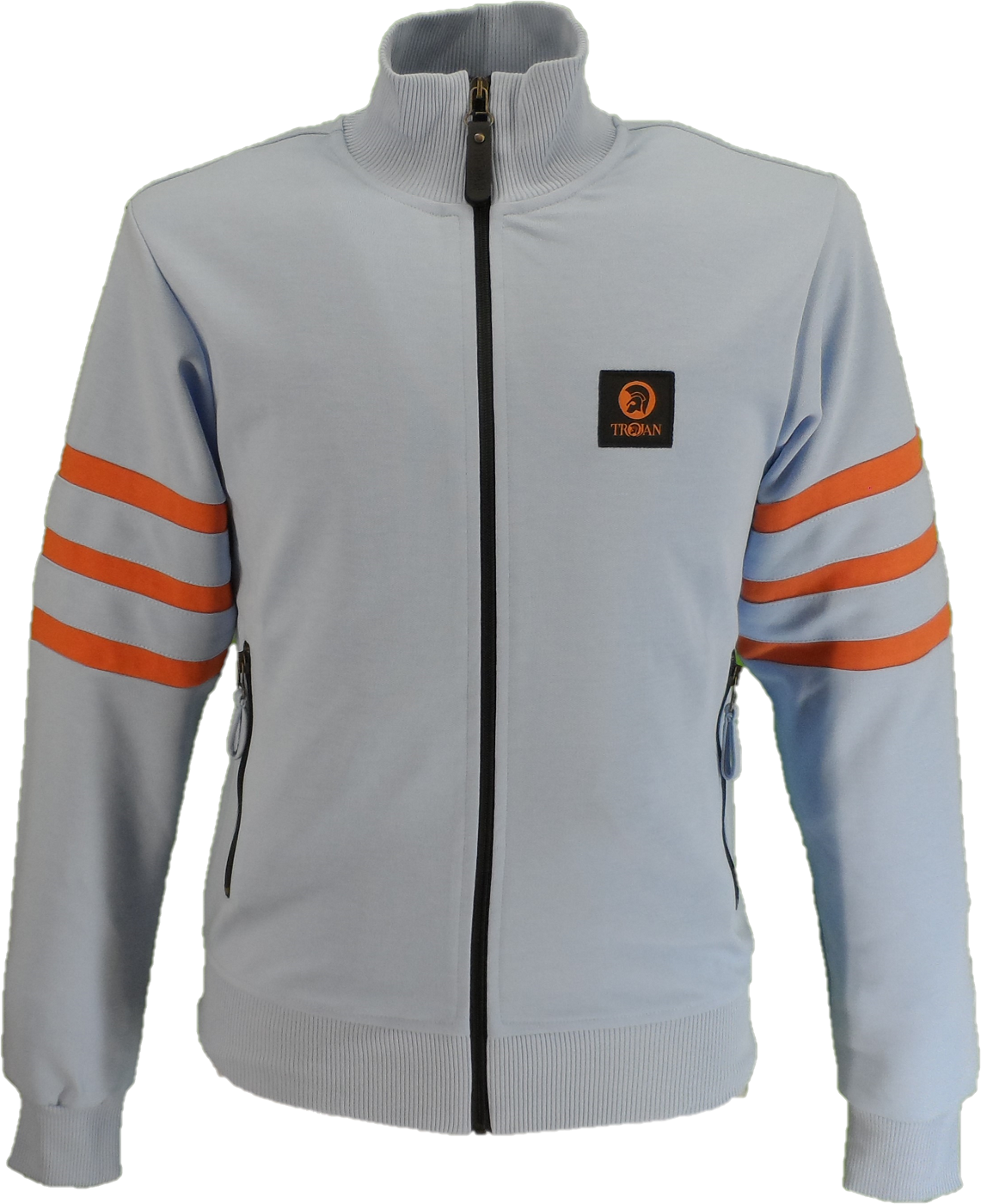 Trojan Mens Powder Blue Sleeve Stripe Zip Track Tops