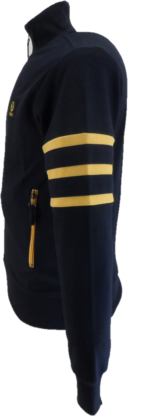 Trojan Mens Navy Blue Sleeve Stripe Zip Track Tops