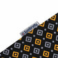 Lambretta Mens Black Gold Geometric Print Cotton Polo Shirts