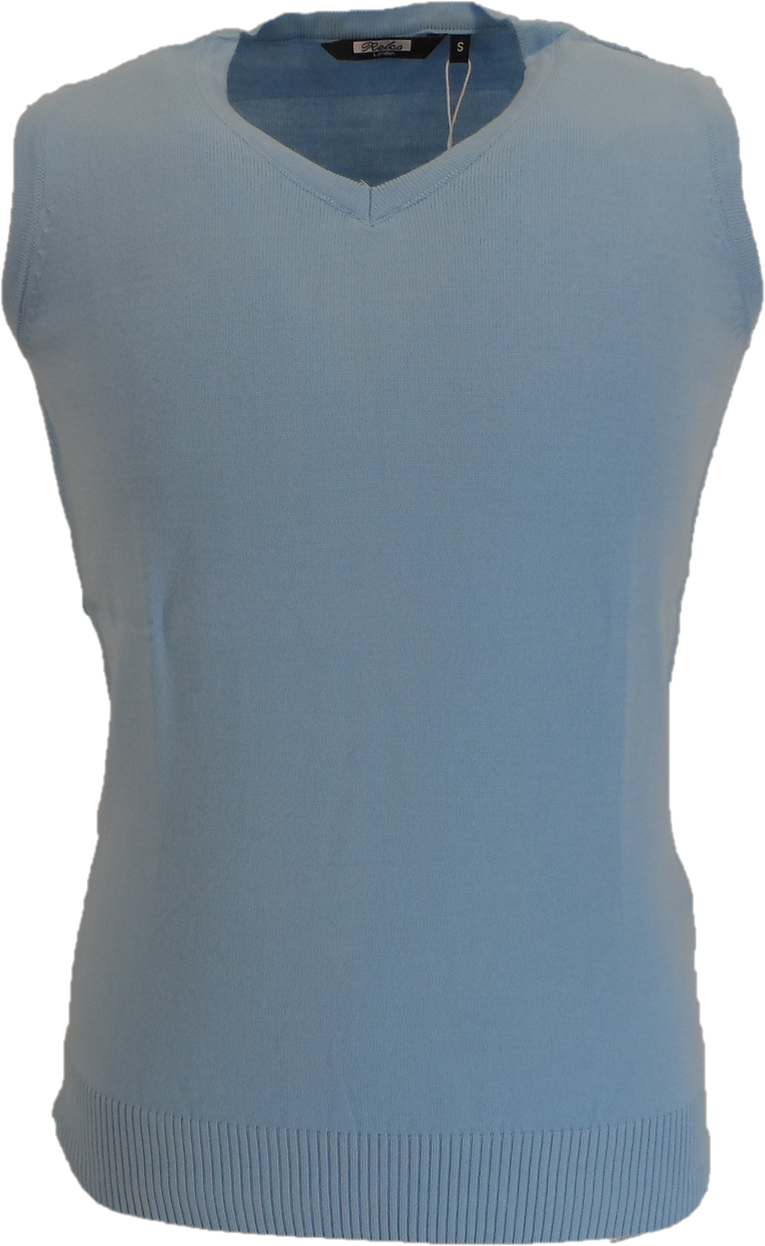 Relco Sky Blue Classic Retro Tank Tops