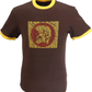 Trojan Mens Chocolate Brown Artist logo 100% Cotton Peach T-Shirt