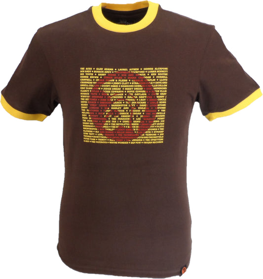 Trojan Mens Chocolate Brown Artist logo 100% Cotton Peach T-Shirt