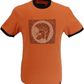 Trojan Mens Orange Artist logo 100% Cotton Peach T-Shirt