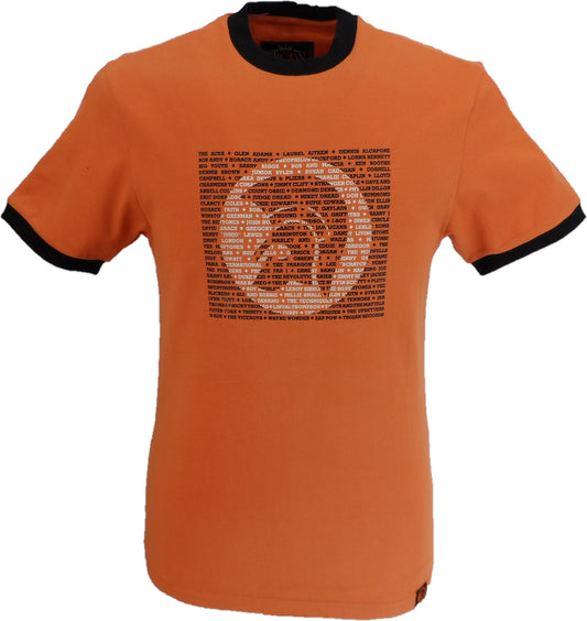 Trojan Mens Orange Artist logo 100% Cotton Peach T-Shirt