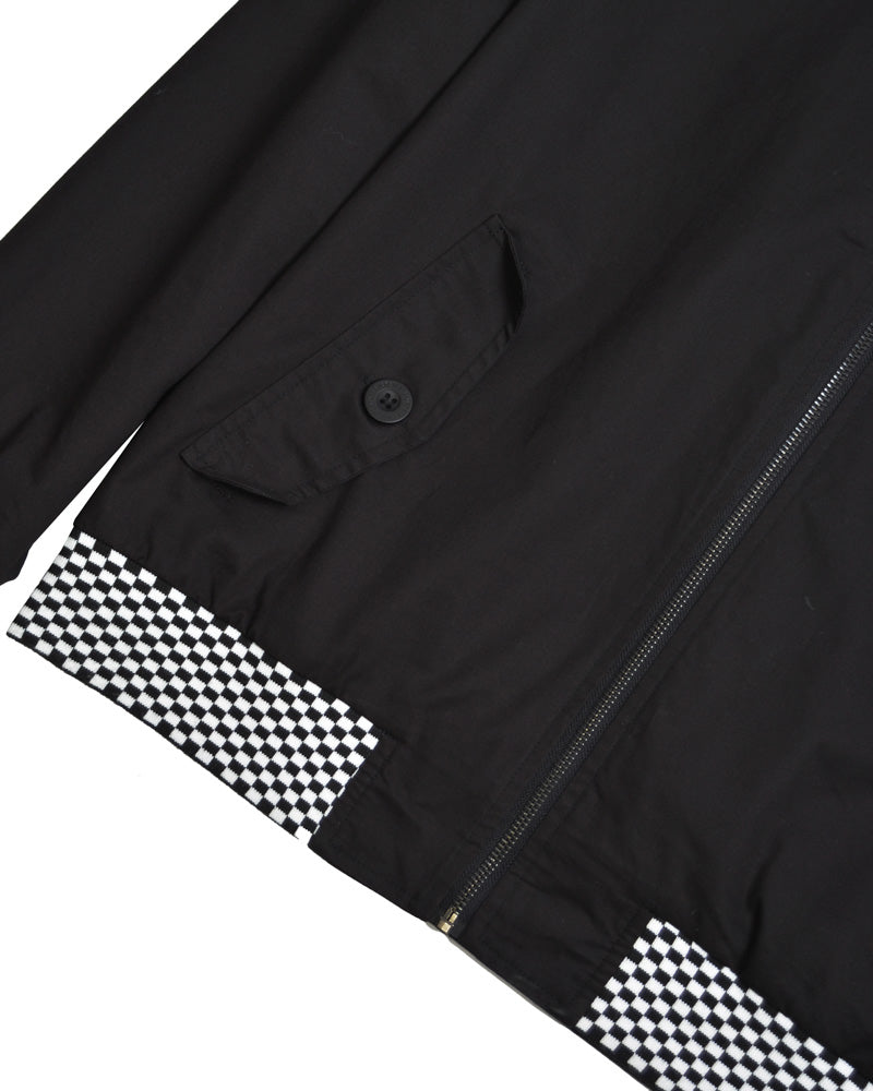 Lambretta Black Checkerboard Trim Harrington Jacket