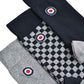 Lambretta Mens 3 Pair Grey/Navy Pack of Retro Socks