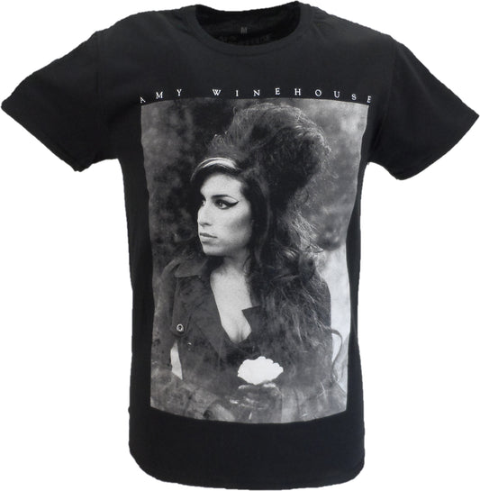 Mens Official Licensed Amy Winehouse Flower Portrait T Shirt