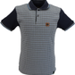 Trojan Mens Navy Blue Houndstooth Panel Polo Shirt