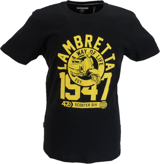 Lambretta Mens Black/Gold 1947 Retro T Shirt