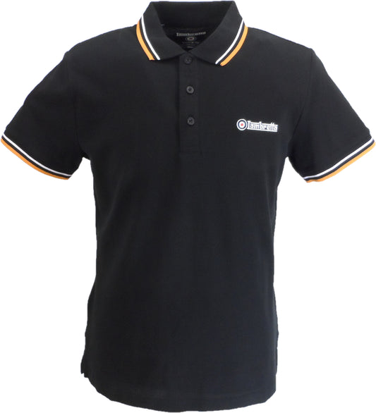 Lambretta Black/White/Orange Retro Target Logo 100% Cotton Polo Shirts