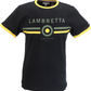 Lambretta Mens Black Gold Retro Target Ringer T-Shirt