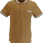 Lambretta Tobacco Brown/White/Navy/Cream Retro Target Logo 100% Cotton Polo Shirts