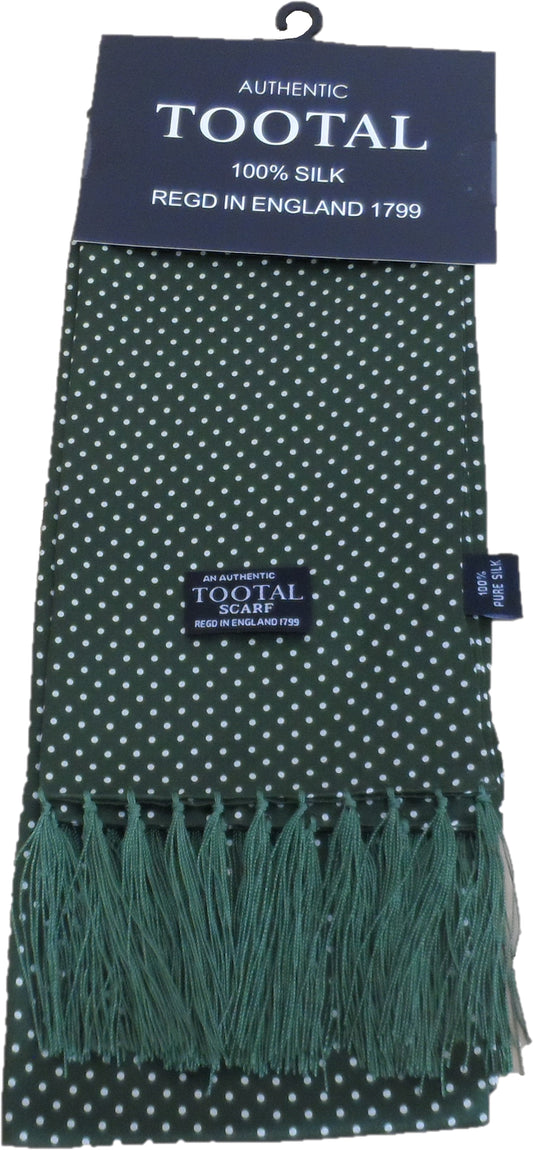 Tootal Vintage Parka Green Pindot 100% Silk Scarf