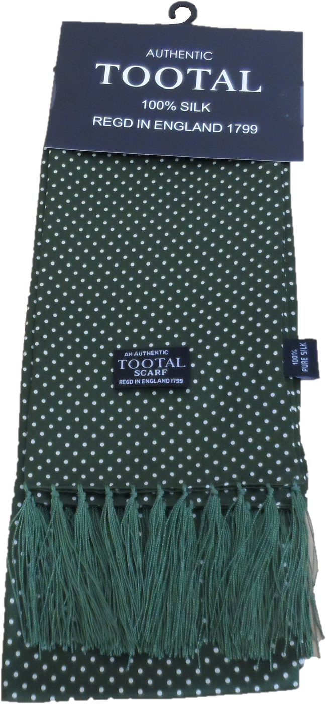 Tootal Vintage Parka Green Pindot 100% Silk Scarf