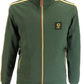 Trojan Mens Army Green Twin-Stripe Contrast Zip Retro Track Tops