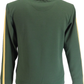 Trojan Mens Army Green Twin-Stripe Contrast Zip Retro Track Tops