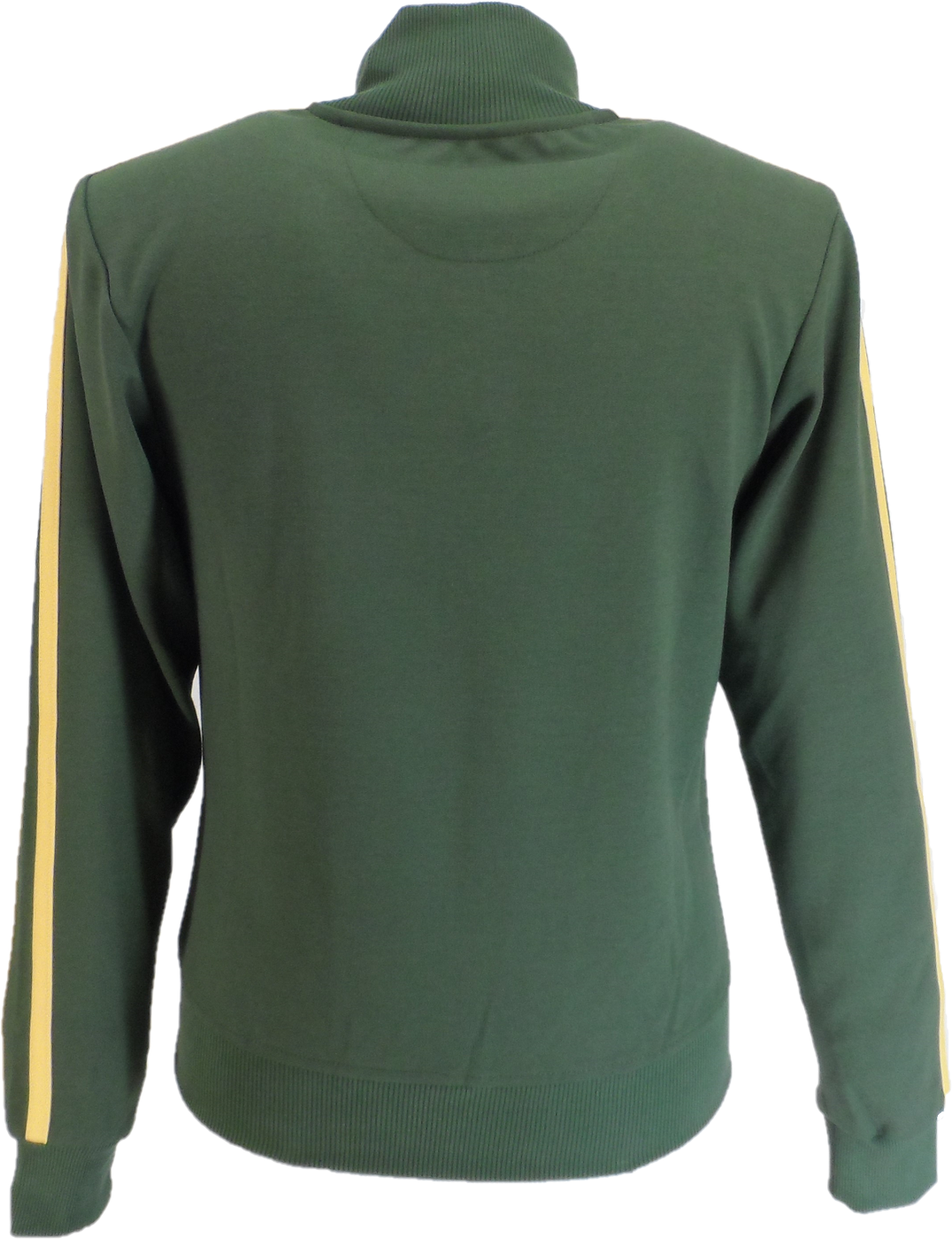 Trojan Mens Army Green Twin-Stripe Contrast Zip Retro Track Tops