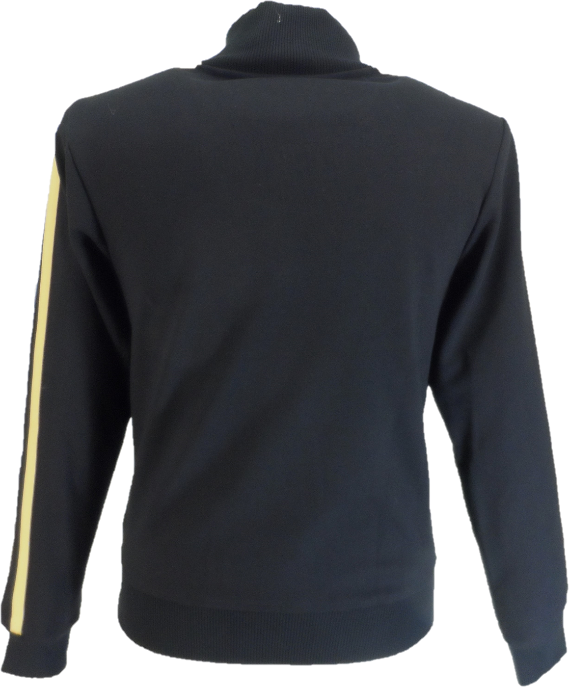 Trojan Mens Black Twin-Stripe Contrast Zip Retro Track Tops