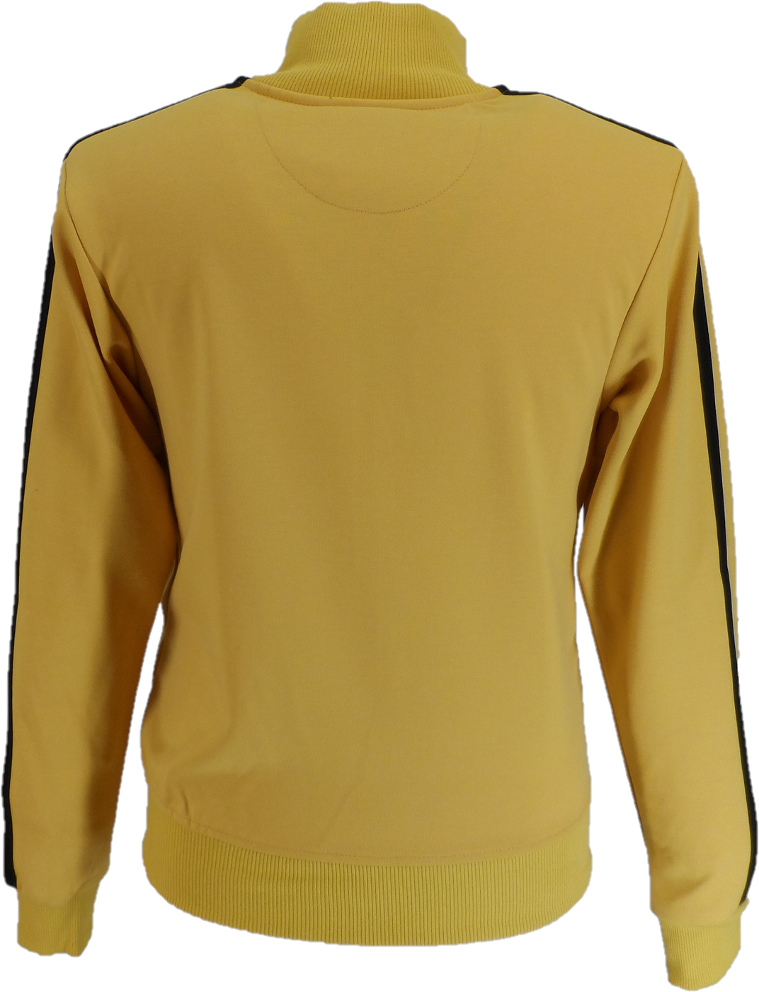 Trojan Mens Mustard Yellow Twin-Stripe Contrast Zip Retro Track Tops