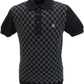 Trojan Mens Black Chequerboard Panel Polo Shirts