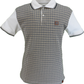 Trojan Mens Ecru Houndstooth Panel Polo Shirt