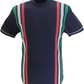 Trojan Mens Navy Blue Printed Stripe T Shirt