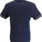 Trojan Mens Navy Blue Printed Stripe T Shirt