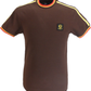 Trojan Mens Chocolate Brown Tipped Pique T Shirt