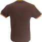 Trojan Mens Chocolate Brown Tipped Pique T Shirt