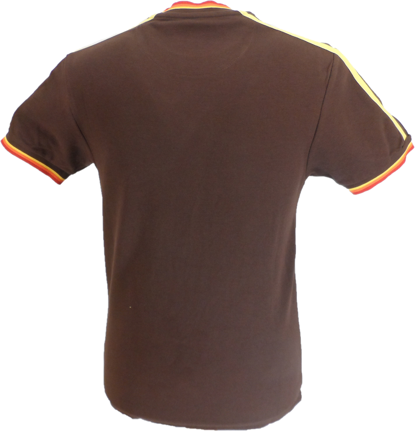 Trojan Mens Chocolate Brown Tipped Pique T Shirt