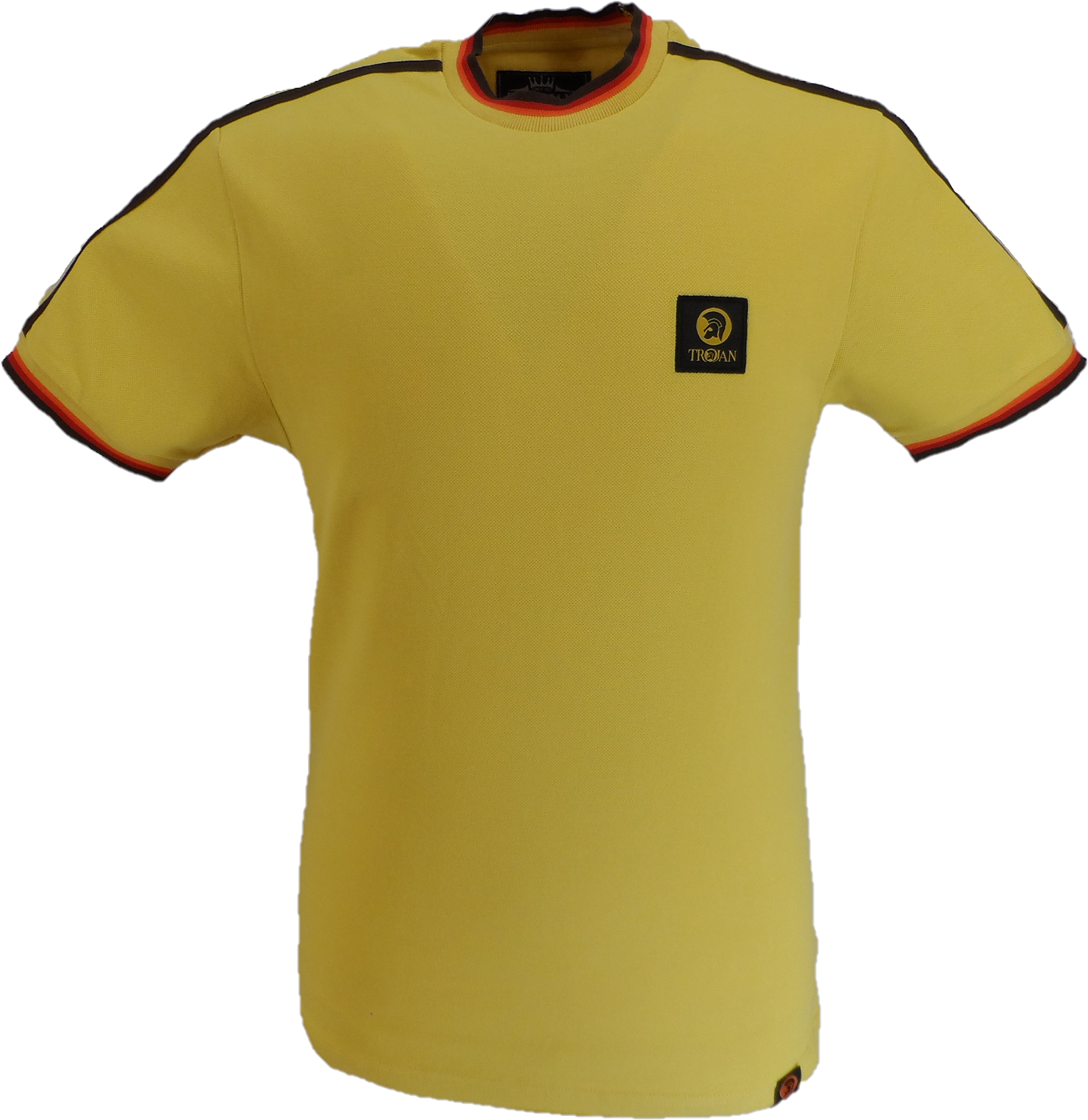 Trojan Mens Mustard Yellow Tipped Pique T Shirt