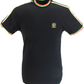 Trojan Mens Black Rasta Tipped Pique T Shirt