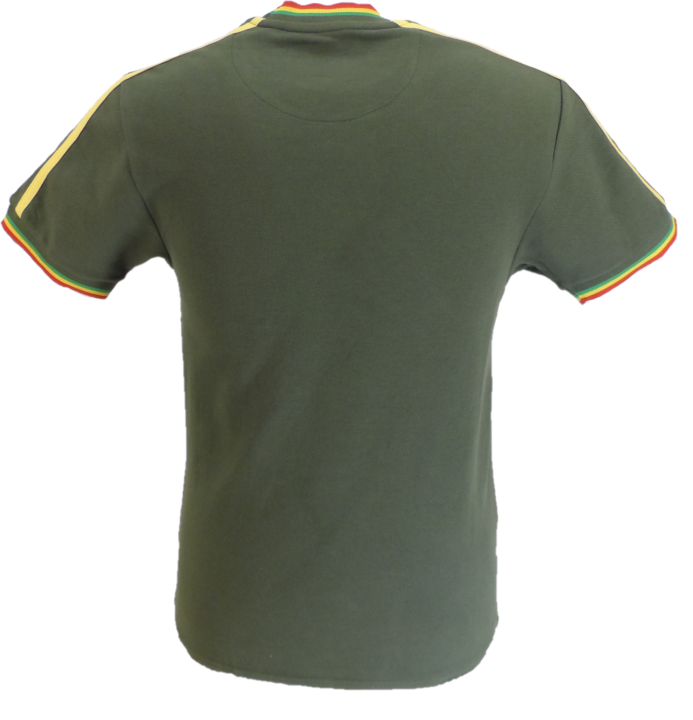 Trojan Mens Army Green Tipped Pique T Shirt