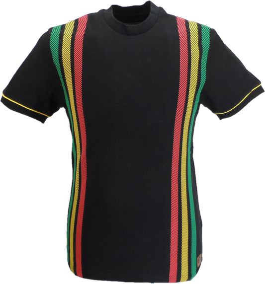 Trojan Mens Black Printed Stripe T Shirt