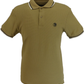 Trojan Mens Camel Brown Textured Twin Tipped Polo Shirt