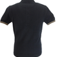 Trojan Mens Black Stripe Front Panel Polo Shirts