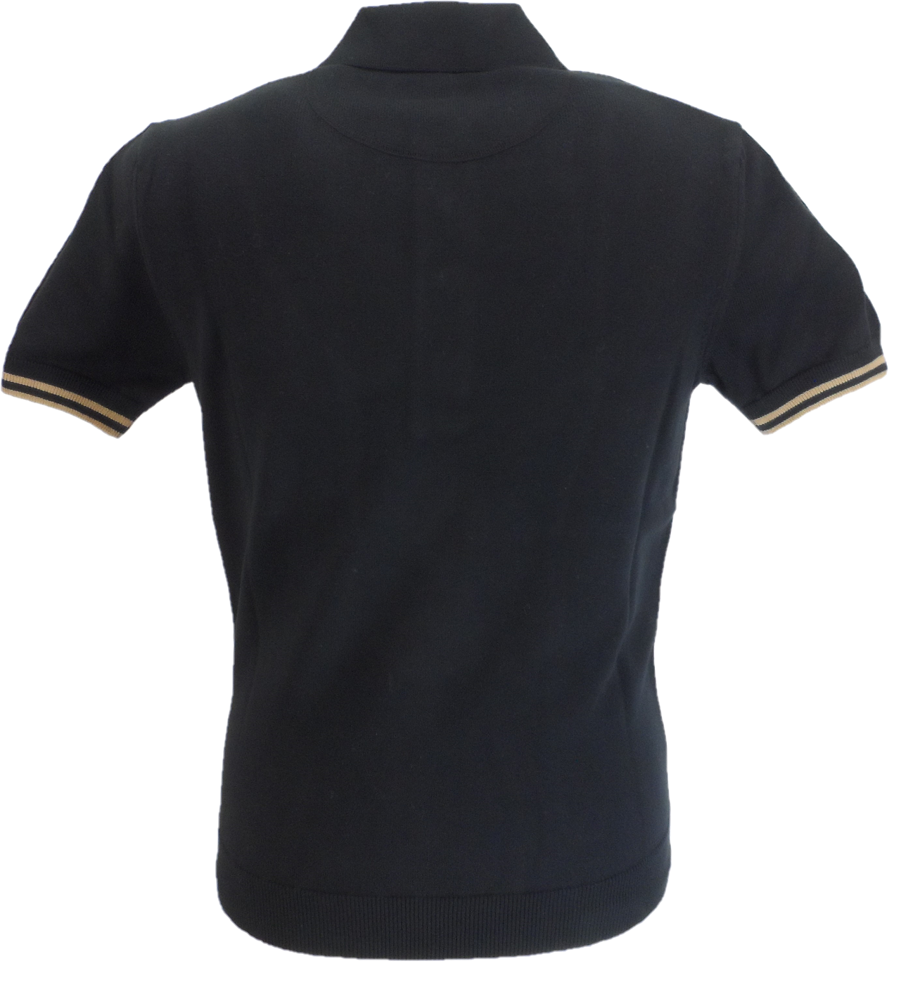 Trojan Mens Black Stripe Front Panel Polo Shirts