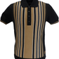 Trojan Mens Black Stripe Front Panel Polo Shirts