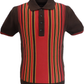 Trojan Mens Chocolate Brown Stripe Front Panel Polo Shirts