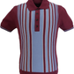 Trojan Mens Port Red Stripe Front Panel Polo Shirts