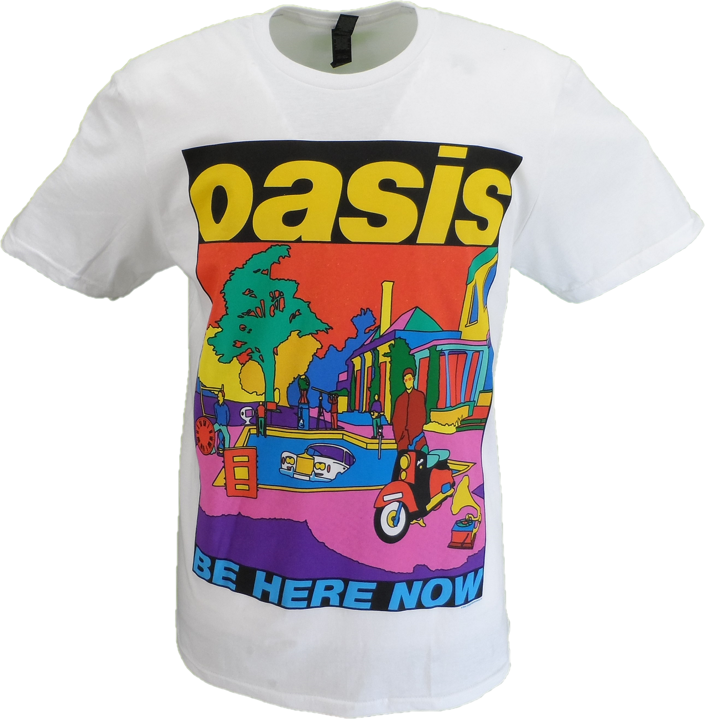 Mens Official Licensed Oasis White Be Here Now T Shirt