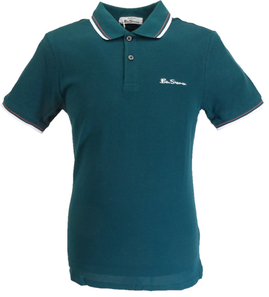 Ben Sherman Men's Signature Jade Green 100% Cotton Polo Shirt