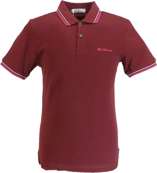 Ben Sherman Men's Signature Wine 100% Cotton Polo Shirt