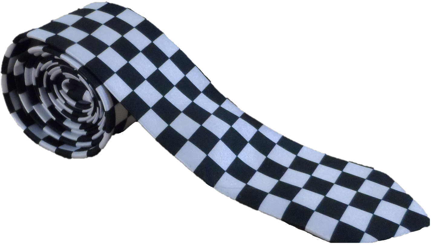 Mazeys Mens Retro Checkerboard Skinny Ties