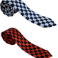 Mazeys Mens Retro Checkerboard Skinny Ties