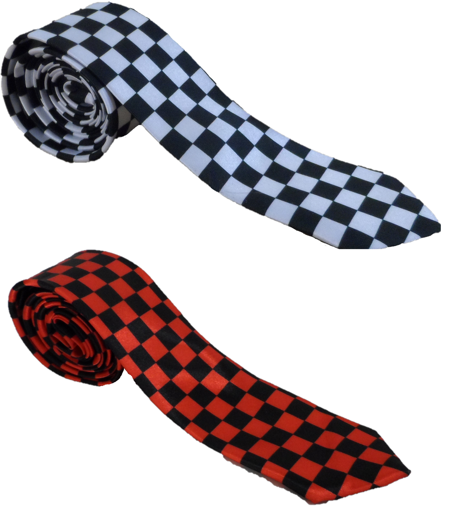 Mazeys Mens Retro Checkerboard Skinny Ties