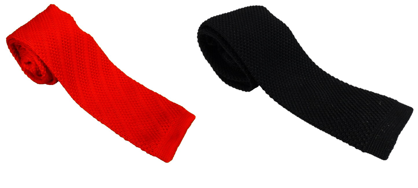 Mazeys Mens Retro Mod Square Handmade End Knitted Ties