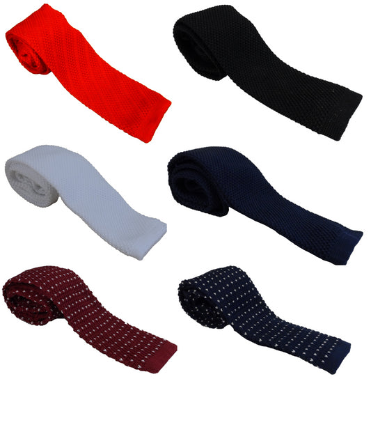 Mazeys Mens Retro Mod Square Handmade End Knitted Ties