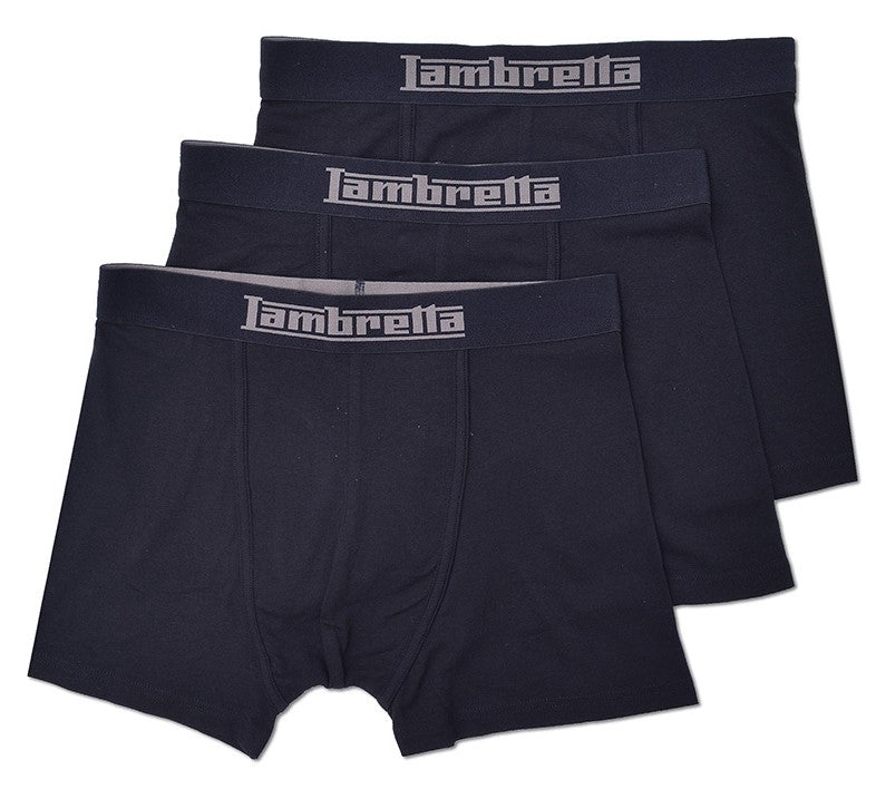 Lambretta Mens Black 3 Pair Pack of Boxer Shorts – Mazeys UK